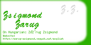 zsigmond zarug business card